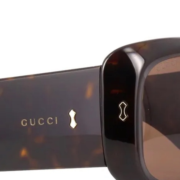 GUCCI HAVANA/BROWN UNISEX OVERSIZED SUNGLASSES GG1080S - Picture 8 of 10